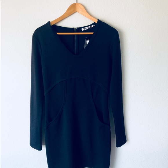 T Alexander Wang Dress navy pockets L NWT - Picture 6 of 6